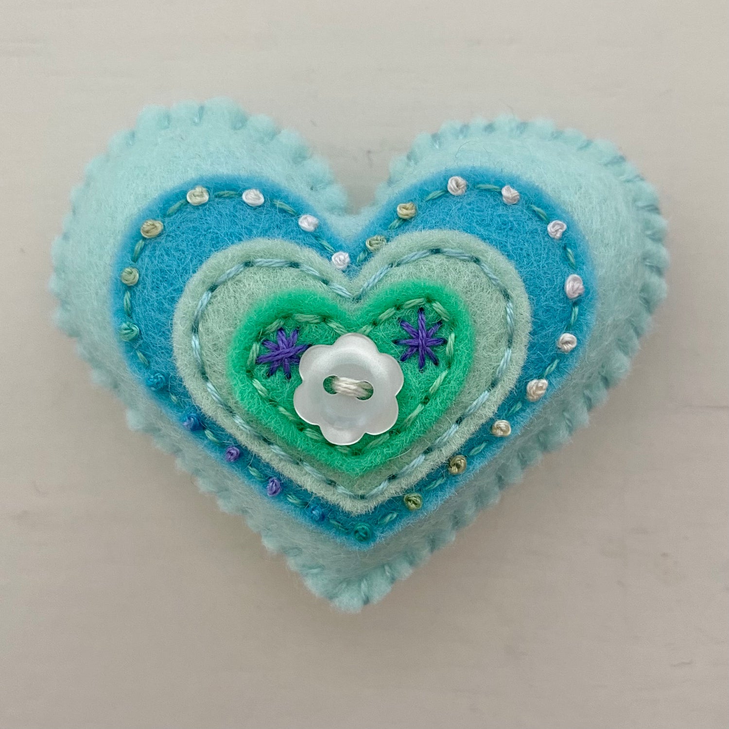 Embellished Heart with 4 Layers PASTEL (6cm)