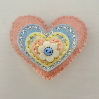 Embellished Heart with 4 Layers PASTEL (6cm)