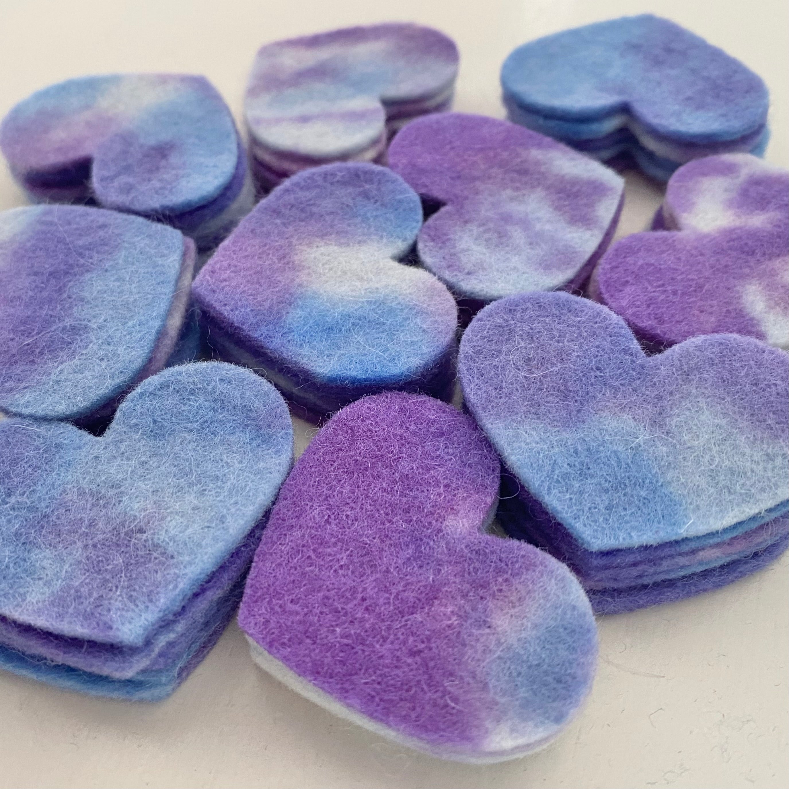 50 Pre-Cut Hearts - Sarah’s HAND-DYED