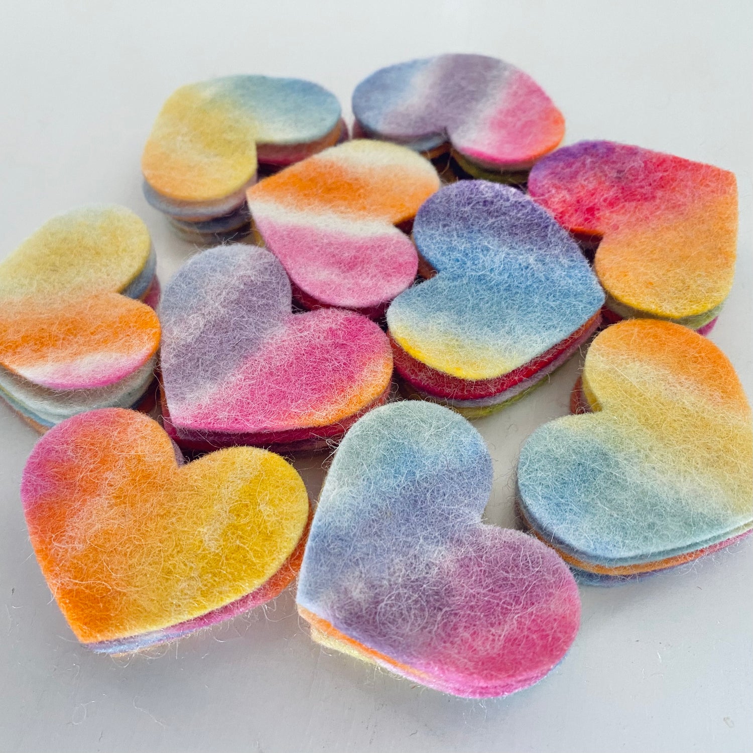 50 Pre-Cut Hearts - Sarah’s HAND-DYED