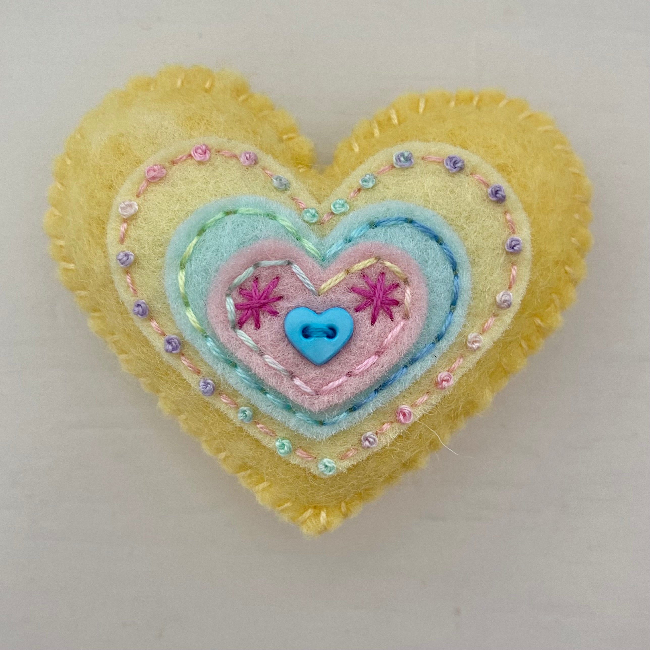 Embellished Heart with 4 Layers PASTEL (6cm)