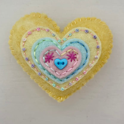 Embellished Heart with 4 Layers PASTEL (6cm)