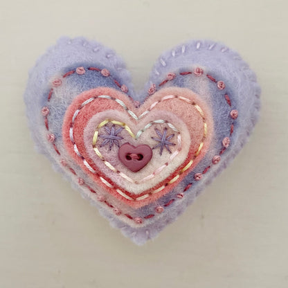 Embellished Heart with 4 Layers PASTEL (6cm)