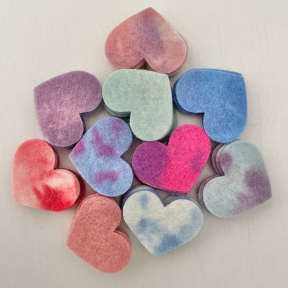 50 Pre-Cut Hearts - Sarah’s HAND-DYED