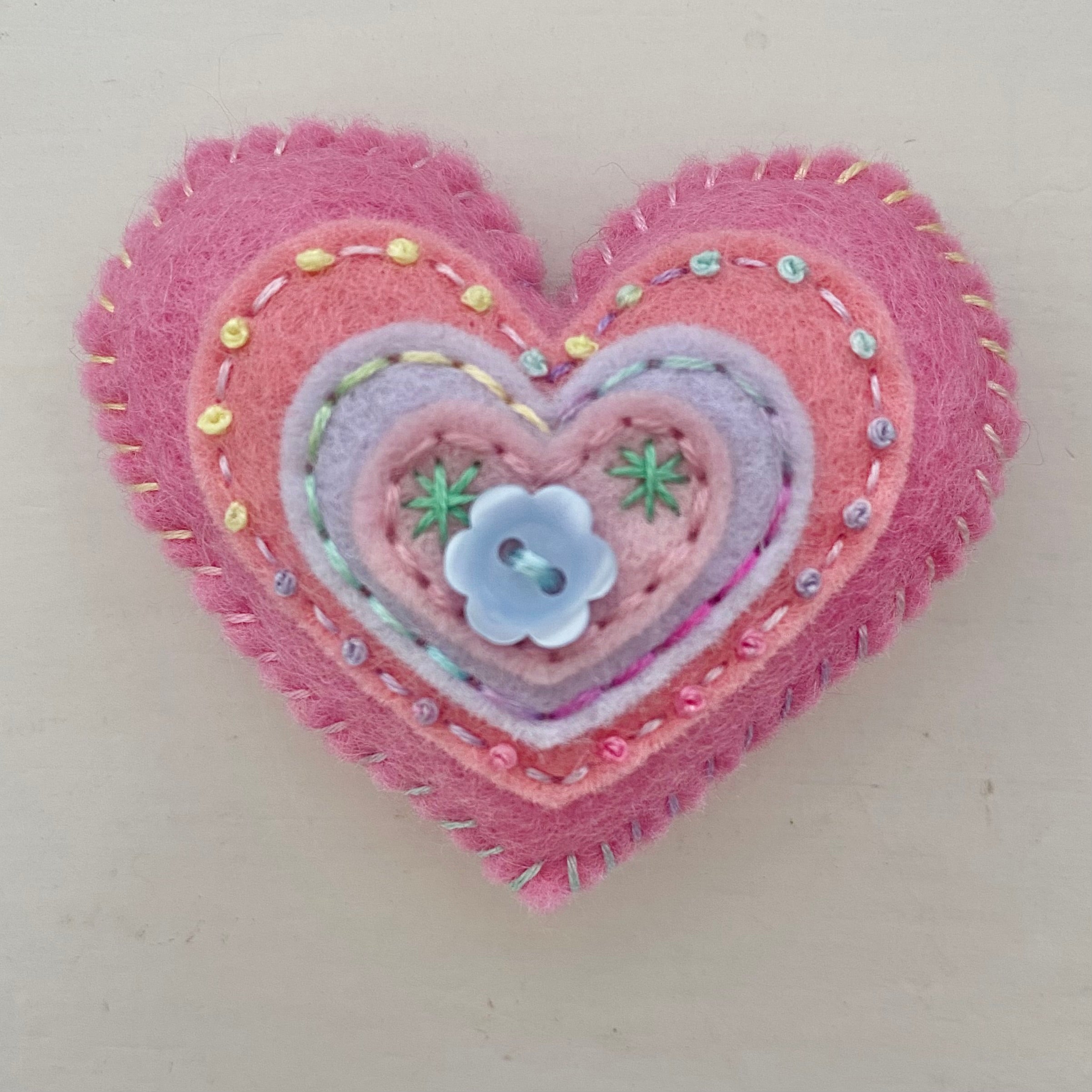 Embellished Heart with 4 Layers PASTEL (6cm)