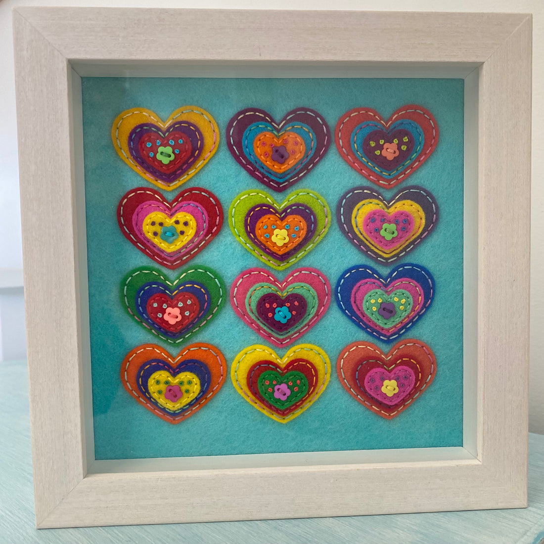 Framed Heart Art - Blue Sky Sunshine