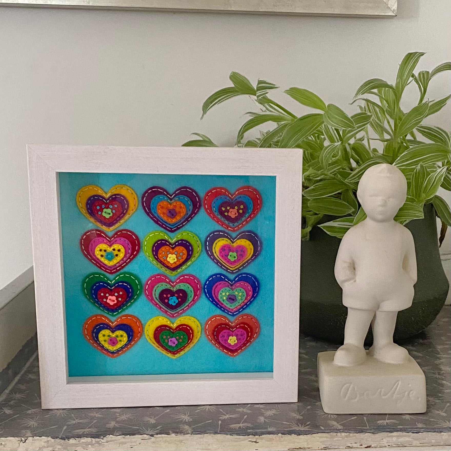 Framed Heart Art - Blue Sky Sunshine