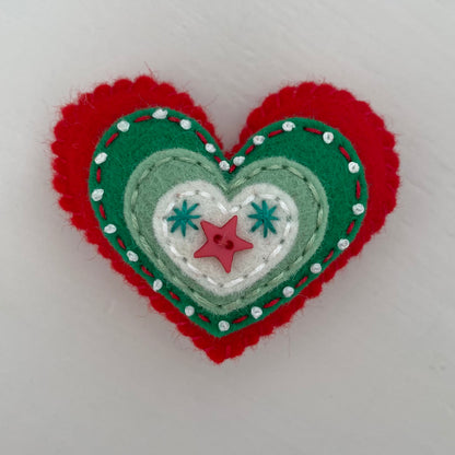 Christmas Embellished Heart (6cm)