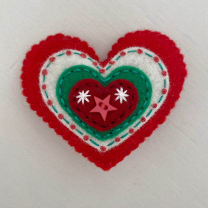 Christmas Embellished Heart (6cm)