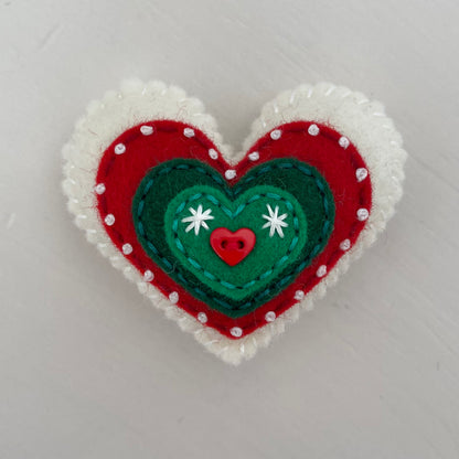 Christmas Embellished Heart (6cm)