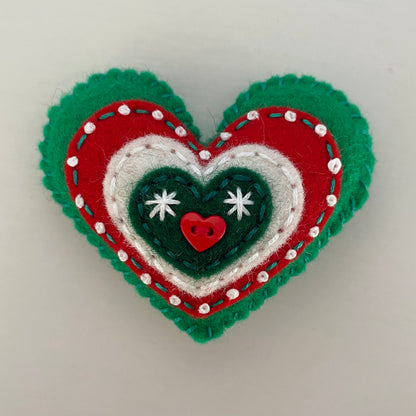 Christmas Embellished Heart (6cm)