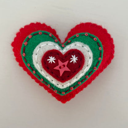 Christmas Embellished Heart (6cm)