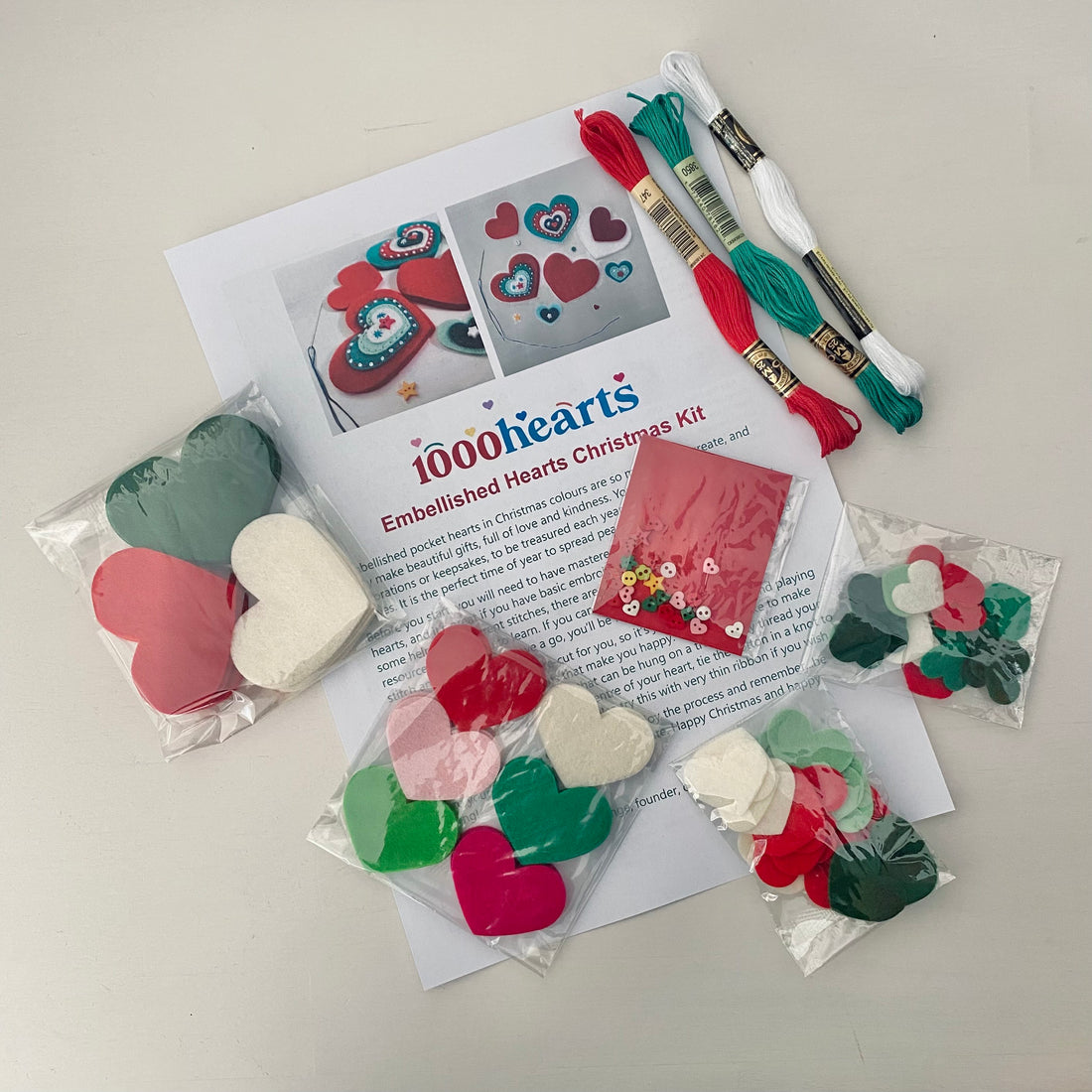 Christmas Embellished Heart Kit